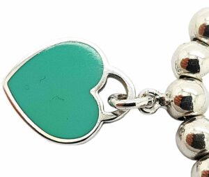 bracciale tiffany: cuore con anellino rotto Bead Heart Tag